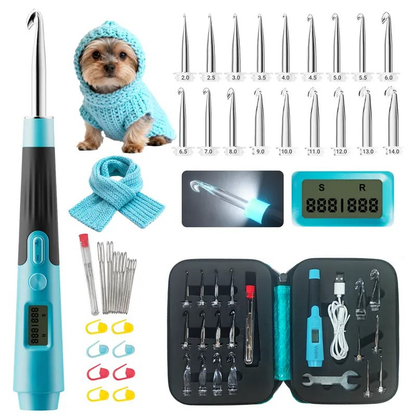 11-in-1 Light Up Crochet Hook Set - Ergonomic & Rechargeable