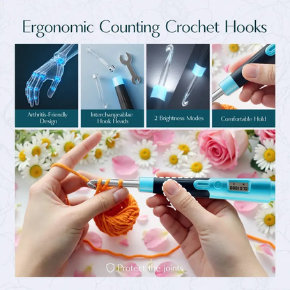 11-in-1 Light Up Crochet Hook Set - Ergonomic & Rechargeable