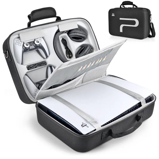 Hard Shell Carrying Case for PS5, Shockproof Travel Bag for Console & Accessories