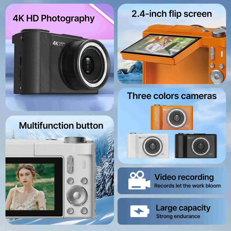 4K Y2K Flip Screen Vlogging Camera