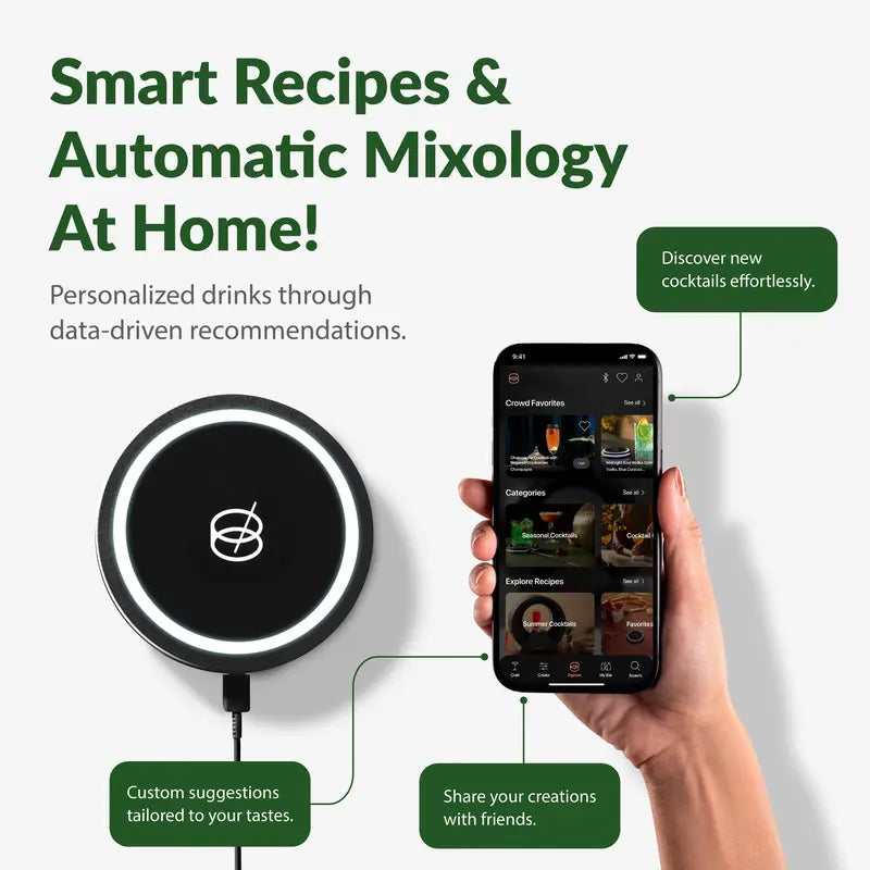 Smart Coaster 2.0 Automated Cocktail Maker with App & LED Guide
