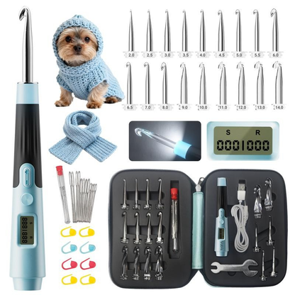 11-in-1 Light Up Crochet Hook Set - Ergonomic & Rechargeable