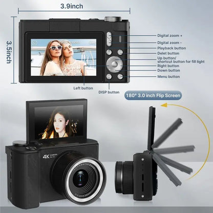 4K Y2K Flip Screen Vlogging Camera